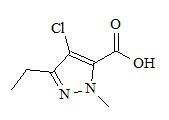 1-甲基-3-乙基-4-氯吡唑-5-甲酸； 
4-Chloro-3-ethyl-1-methyl-1H-pyrazole-5-carboxylic acid；
EMCA